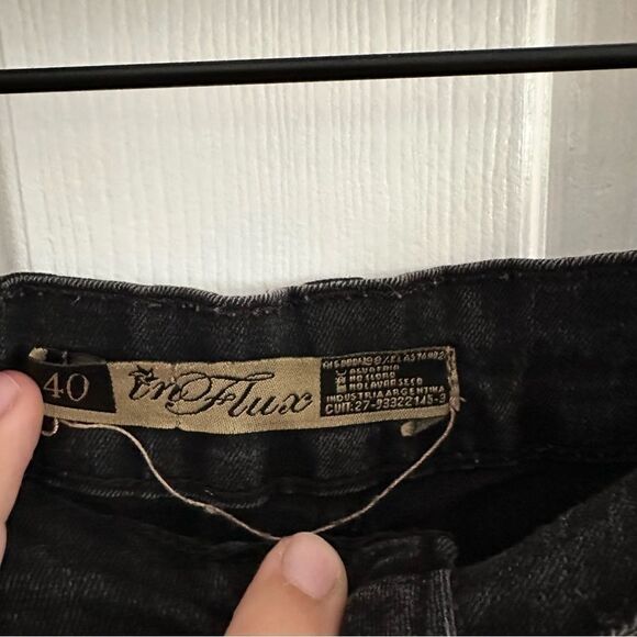 InFlux Black Studded Denim Shorts Women’s Size 8 - Picture 3 of 6